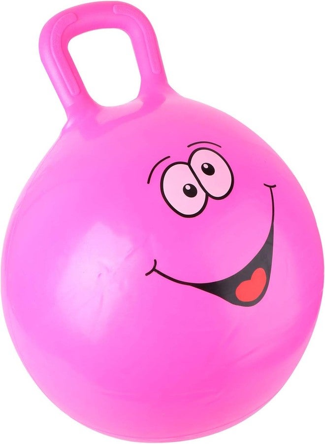 Dratal Hop Ball Hoppity Bouncy Ball Handles Jumping Bounce Rubber for Kids Handle Fitness Toys for Children Adult Exercise Birthday Gift (Pink) - Image 1